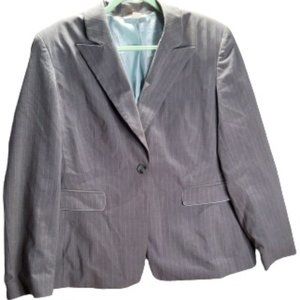 Dressbarn, Office jacket, size: 16, color: gray and lt blue